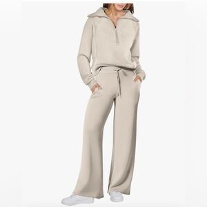 Anrabess Cream Quarter-Zip Pullover Size S